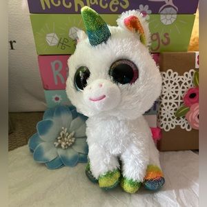 🔥🔥Ty Beanie Babies Boos Pixy TySilk Plush Big Eye Rainbow Unicorn